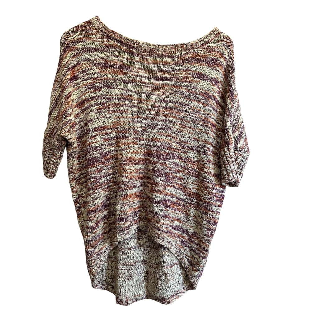Eyelash Couture XS Knit Pullover Sweater Batwing Sleeve High Low Striped Top